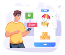 پیش‌نمایش فایل contactless-delivery-5491519 از پک اسکن بارکد