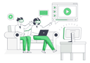 پیش‌نمایش فایل people-watching-video-using-vr-goggles-5491636 از پک تکنولوژی