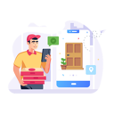 پیش‌نمایش فایل door-delivery-6853791 از پک خرید مواد غذایی