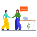 پیش‌نمایش فایل hr-manager-welcoming-new-employee-2739256 از پک فعالیت‌های تجاری