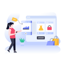پیش‌نمایش فایل woman-shopping-for-shoes-online-on-e-commerce-website-4283410 از پک فروش اینترنتی