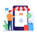پیش‌نمایش فایل online-shopping-via-bitcoin-4438664 از پک ارز دیجیتال و بلاکچین