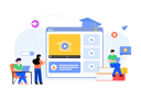 پیش‌نمایش فایل students-watching-video-tutorials-4487979 از پک برنامه وب و موبایل