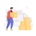پیش‌نمایش فایل logistic-worker-loading-parcels-in-truck-4490965 از پک خدمات تحویل کالا