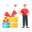پیش‌نمایش فایل person-getting-gift-delivery-4488142 از پک برنامه وفاداری مشتریان