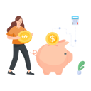 پیش‌نمایش فایل woman-depositing-money-in-piggy-bank-4488149 از پک برنامه وفاداری مشتریان
