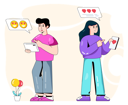 پیش‌نمایش فایل couple-chatting-on-social-media-app-4503060 از پک رسانه‌های اجتماعی