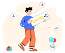پیش‌نمایش فایل man-holding-share-button-4503080 از پک رسانه‌های اجتماعی