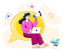 پیش‌نمایش فایل woman-marketing-on-social-media-4503082 از پک رسانه‌های اجتماعی