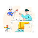 پیش‌نمایش فایل chef-preparing-meal-and-delivering-it-4503049 از پک غذا