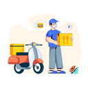 پیش‌نمایش فایل food-delivery-agent-delivering-food-using-scooter-4503052 از پک غذا