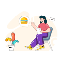 پیش‌نمایش فایل woman-ordering-burger-online-from-app-4503042 از پک غذا