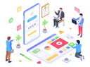 پیش‌نمایش فایل app-designing-4500537 از پک ایزومتریک