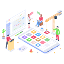پیش‌نمایش فایل app-development-4500520 از پک ایزومتریک