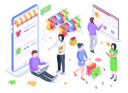 پیش‌نمایش فایل e-commerce-development-4500523 از پک ایزومتریک