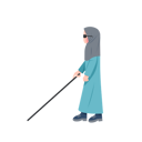 پیش‌نمایش فایل blind-muslim-woman-walking-with-cane-6094755 از پک زن مسلمان دارای معلولیت
