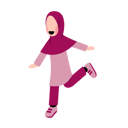 پیش‌نمایش فایل happy-islamic-girl-running-7243939 از پک دختر کوچک مسلمان شاد