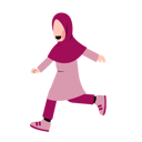 پیش‌نمایش فایل islamic-girl-running-7243938 از پک دختر کوچک مسلمان شاد