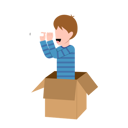 پیش‌نمایش فایل boy-playing-in-box-holding-telescope-8684686 از پک کودک بانمک در حال بازی