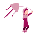 پیش‌نمایش فایل hijab-girl-playing-kite-8684702 از پک کودک بانمک در حال بازی