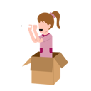 پیش‌نمایش فایل little-girl-playing-in-box-8684690 از پک کودک بانمک در حال بازی