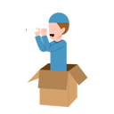 پیش‌نمایش فایل muslim-boy-playing-in-box-8684698 از پک کودک بانمک در حال بازی