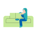 پیش‌نمایش فایل hijab-woman-eating-snack-on-sofa-10868440 از پک افراد در حال انجام فعالیت وقت خودم