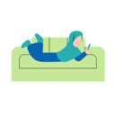پیش‌نمایش فایل hijab-woman-playing-smartphone-on-sofa-10868439 از پک افراد در حال انجام فعالیت وقت خودم
