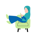 پیش‌نمایش فایل hijab-woman-playing-smartphone-on-sofa-10868443 از پک افراد در حال انجام فعالیت وقت خودم