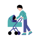 پیش‌نمایش فایل a-father-with-baby-stroller-10991462 از پک والد با کالسکه نوزاد