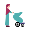 پیش‌نمایش فایل hijab-mother-with-baby-stroller-10991471 از پک والد با کالسکه نوزاد