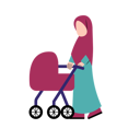 پیش‌نمایش فایل islamic-mother-with-baby-stroller-10991472 از پک والد با کالسکه نوزاد