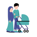 پیش‌نمایش فایل muslim-parents-with-baby-stroller-10991464 از پک والد با کالسکه نوزاد
