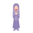پیش‌نمایش فایل hijab-girl-with-eid-greeting-gesture-10991522 از پک کودک مسلمان با ژست تبریک عید
