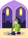 پیش‌نمایش فایل islamic-man-reading-quran-8126519 از پک رمضان