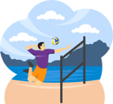 پیش‌نمایش فایل volleyball-player-smashing-8908550 از پک ورزش و ورزش
