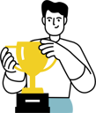 پیش‌نمایش فایل businessman-with-success-trophy-9375707 از پک کسب و کار