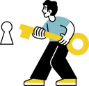 پیش‌نمایش فایل man-using-key-to-success-9375689 از پک کسب و کار