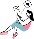 پیش‌نمایش فایل woman-sending-shopping-message-9862200 از پک تجارت الکترونیک و خرید