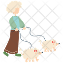 پیش‌نمایش فایل old-woman-walking-dog-flat-illustration-9615039 از پک المان‌های شهر سبز بامزه