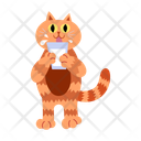 پیش‌نمایش فایل cat-drinking-milk-cartoon-clipart-10692270 از پک شخصیت‌های گربه با فعالیت‌های روزمره
