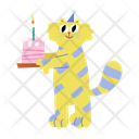 پیش‌نمایش فایل cat-holding-birthday-cake-cartoon-clipart-10692272 از پک شخصیت‌های گربه با فعالیت‌های روزمره