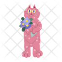 پیش‌نمایش فایل cat-holding-flower-bouquet-cartoon-clipart-10692273 از پک شخصیت‌های گربه با فعالیت‌های روزمره