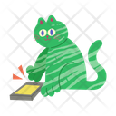 پیش‌نمایش فایل cat-playing-mobile-phone-cartoon-clipart-10692276 از پک شخصیت‌های گربه با فعالیت‌های روزمره