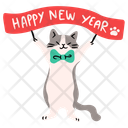 پیش‌نمایش فایل cute-cat-holding-happy-new-year-sign-10790045 از پک مهمانی سال نو گربه‌ها