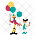 پیش‌نمایش فایل clown-giving-a-balloon-to-little-girl-10900417 از پک المان‌های پارک تفریحی