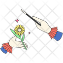 پیش‌نمایش فایل flower-appearing-trick-line-filled-illustration-10947955 از پک المان‌های ترفند جادو