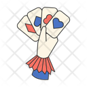پیش‌نمایش فایل magician-hand-with-cards-line-filled-illustration-10947964 از پک المان‌های ترفند جادو
