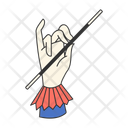 پیش‌نمایش فایل magician-hand-with-magic-wand-line-filled-illustration-10947965 از پک المان‌های ترفند جادو