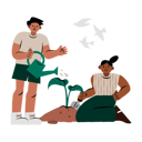 پیش‌نمایش فایل couple-planting-tree-5383973 از پک روز زمین